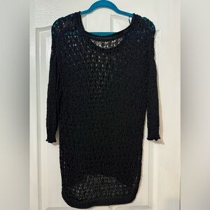 RACHEL Rachel Roy Black Lace Knit Top